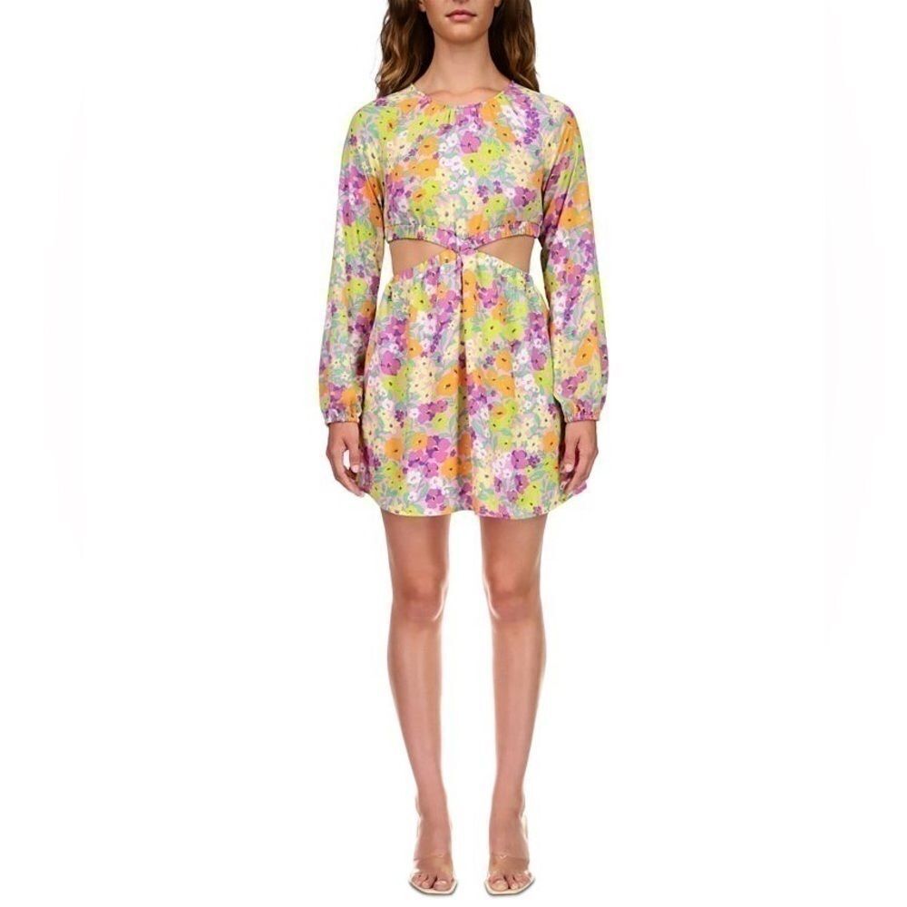 SANCTUARY Women's Long-Sleeve Cut-Out Dress Polyester Fresh Garden US L New